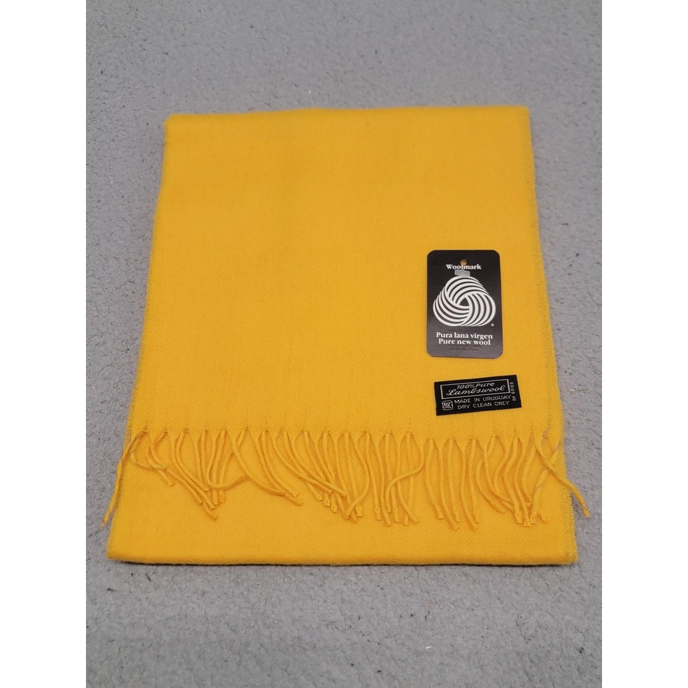 Woolmark Lambswool‎ Scarf Womens 70"x10" Mango 100% Pure New Wool Soft Fringe